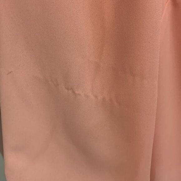 V neck sheer multi layer peachy pink blouse - Picture 7 of 11
